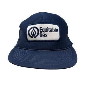 Equitable Gas Vintage Patch Mesh Trucker Snapback Hat Cap 80's Gas & Oil Retro